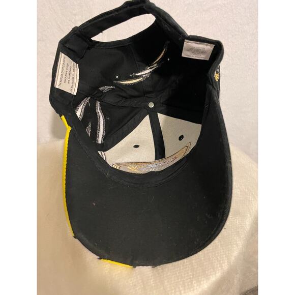 NASCAR Sprint Cup Series Black Hat Yellow Striped Embroidered Strapback - Picture 8 of 8